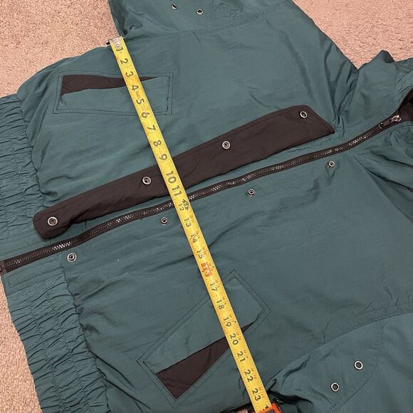 RARE VTG London Fog Puffer Jacket Men’s L 80s 90s Green Aztec Lining Coat - Picture 9 of 11